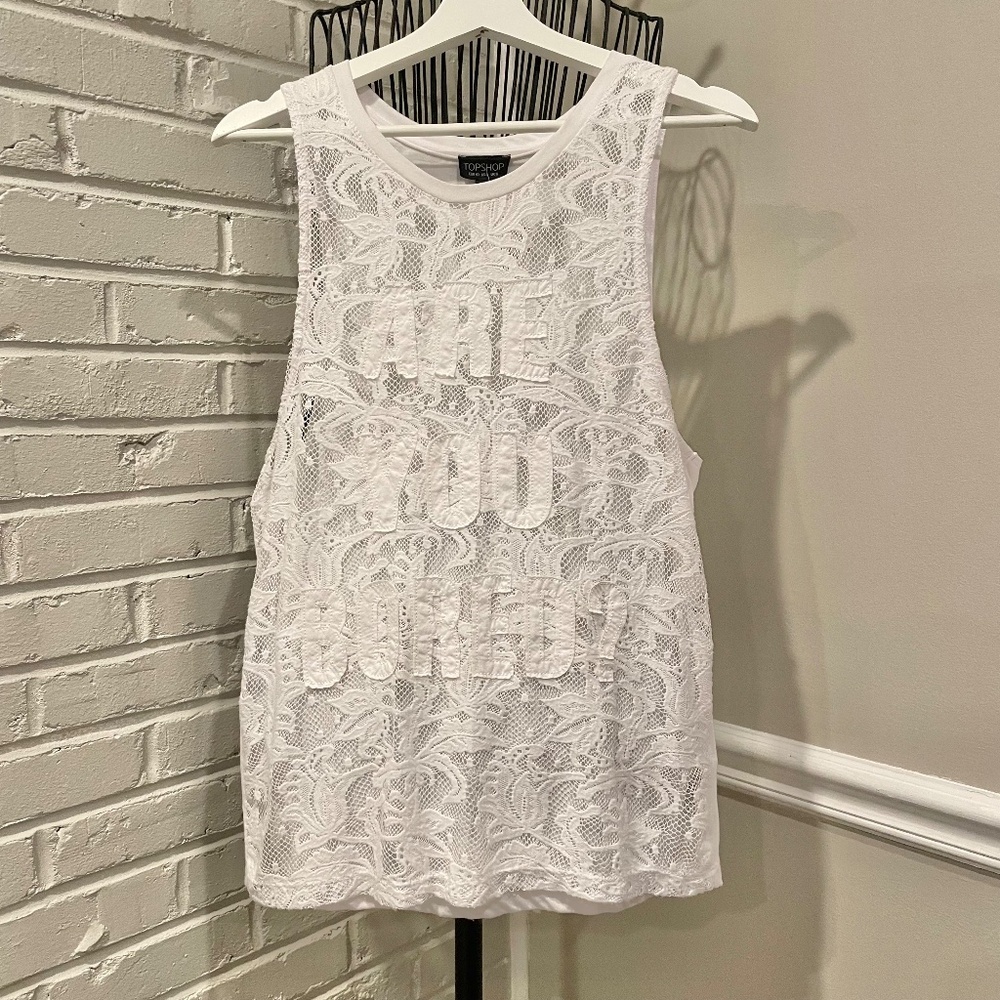 TOPSHOP White Top Sleeveless Size 8